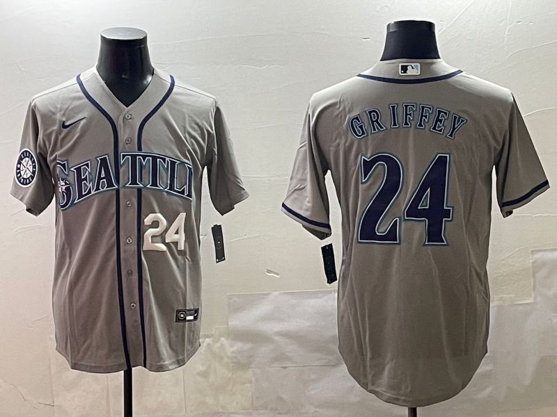Men Seattle Mariners #24 Griffey Grey Game 2025 Nike MLB Jersey style 3